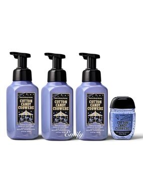 3X Bath & Body Works COTTON CANDY COBWEBS Gentle Foam Hand Soap 8.75 fl oz Set